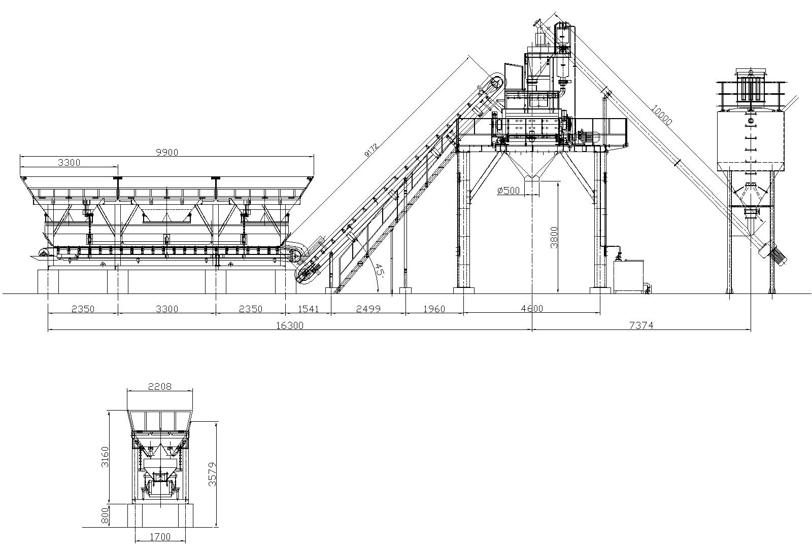 HZS50 Concrete batching plant