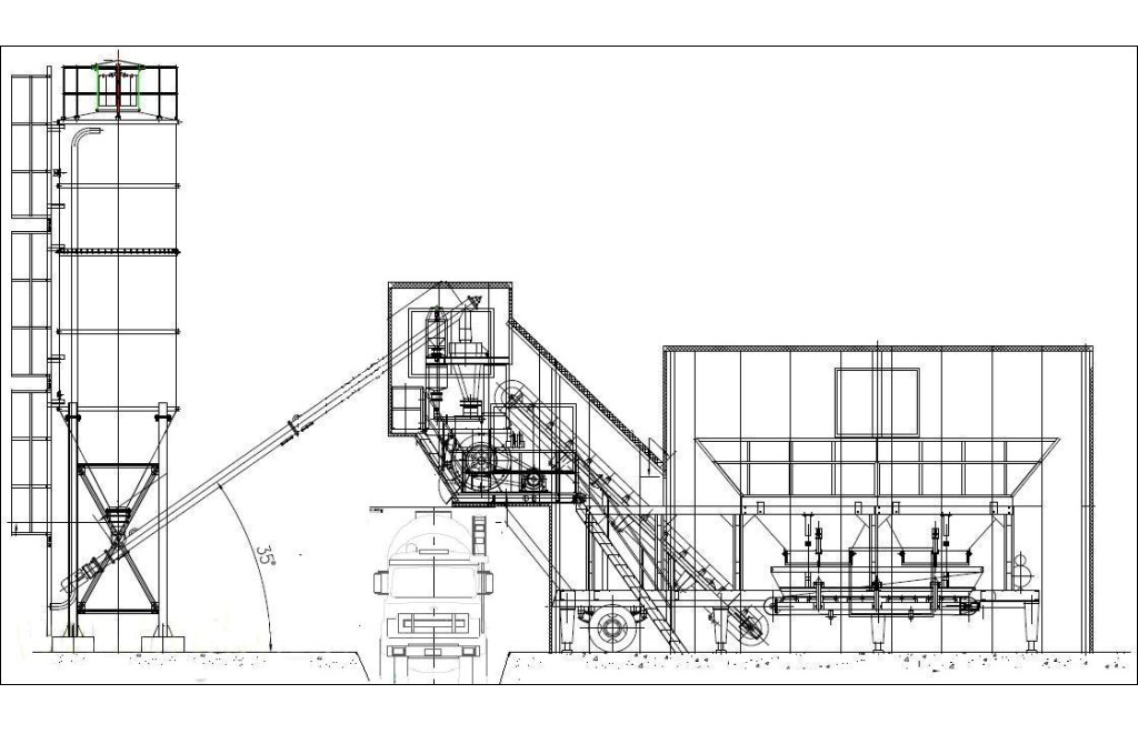 25m3/h portable concrete plant