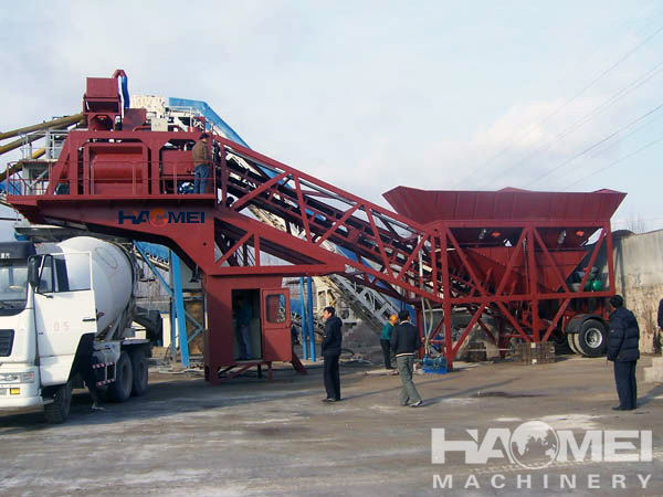 75m3/h portable concrete plant