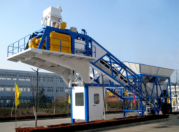 YHZS35 mobile concrete batching plant