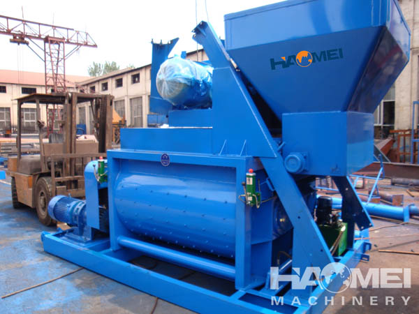 JS1000 double shaft horizontal auto concrete mixer for sale