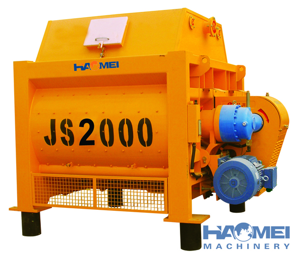 JS2000 twin-shaft  horizontal forced type concrete mixer machine